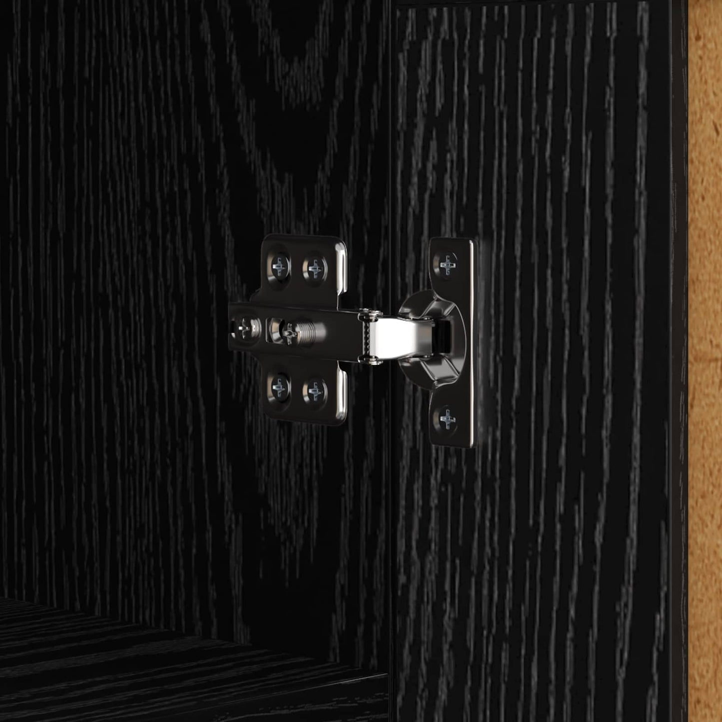 Sideboard Black Oak 69.5 x 34 x 90 cm Engineered Wood and Iron