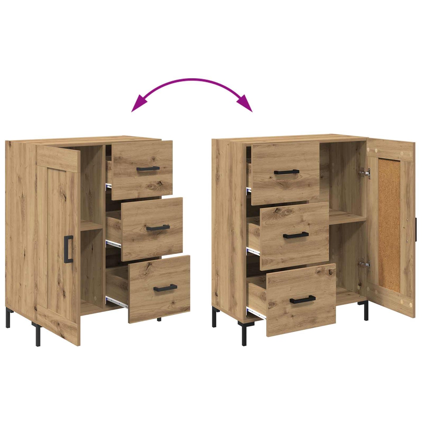 Sideboard Artisan oak 69.5 x 34 x 90 cm Engineered wood