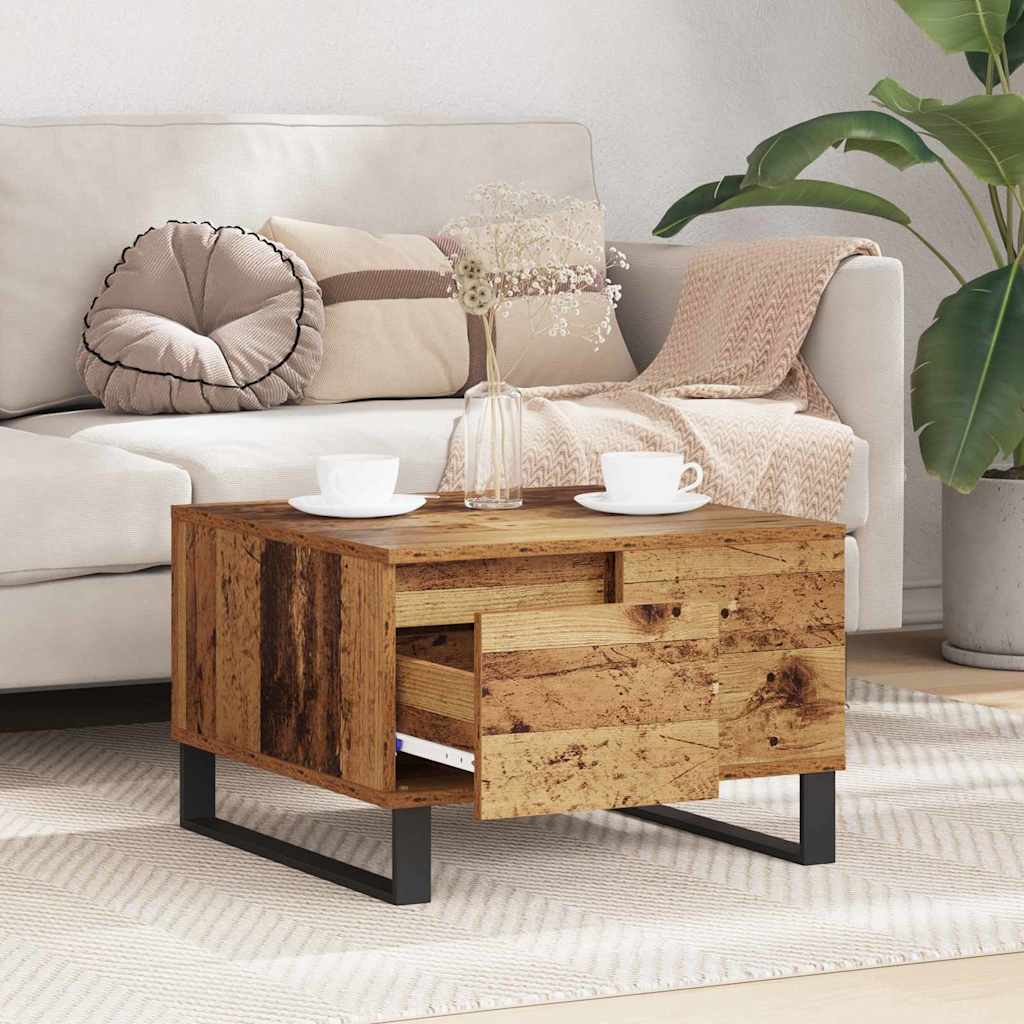 Coffee Table Old Wood 55 x 55 x 36.5 cm Engineered Wood