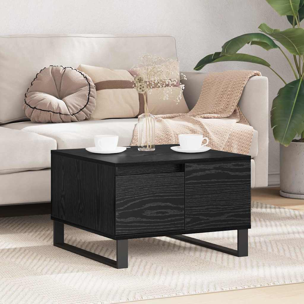 Coffee Table Black Oak 55 x 55 x 36.5 cm Engineered Wood