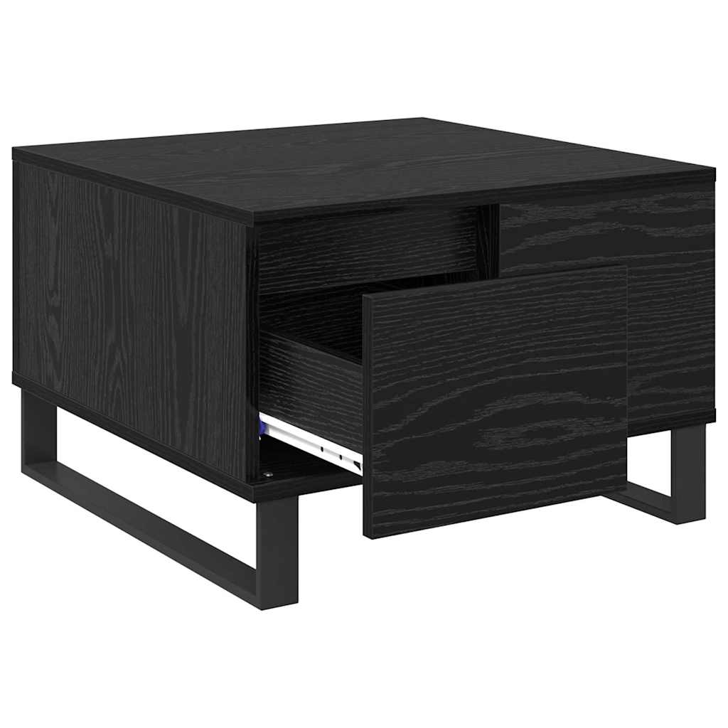 Coffee Table Black Oak 55 x 55 x 36.5 cm Engineered Wood