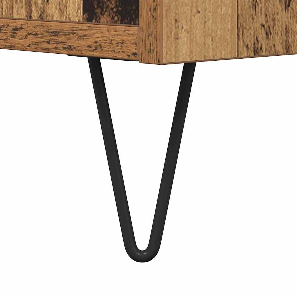 Coffee Table Old Wood 80 x 80 x 36.5 cm Engineered Wood