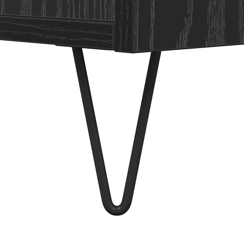Coffee Table Black Oak 80 x 80 x 36.5 cm Engineered Wood