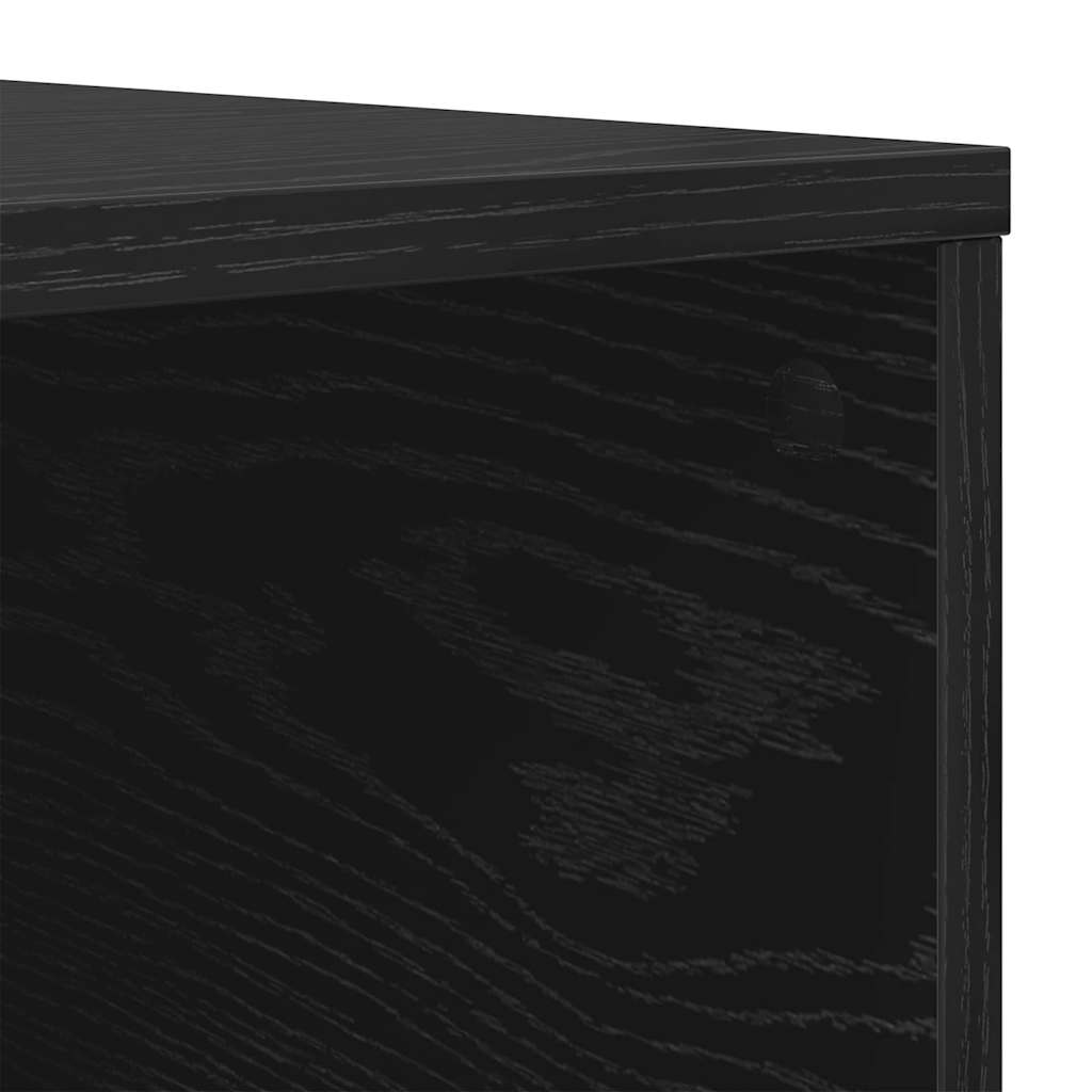 Coffee Table Black Oak 80 x 80 x 36.5 cm Engineered Wood