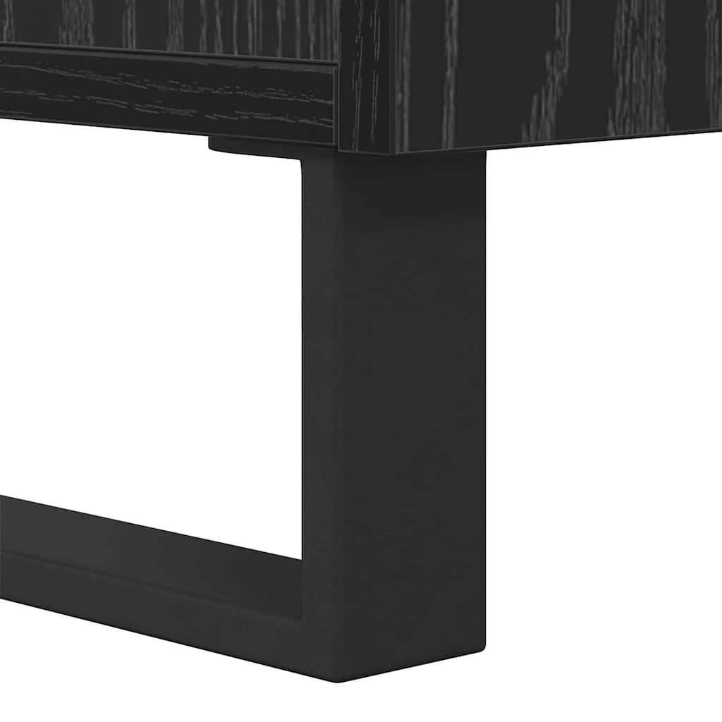 Coffee Table Black Oak 80 x 80 x 36.5 cm Engineered Wood