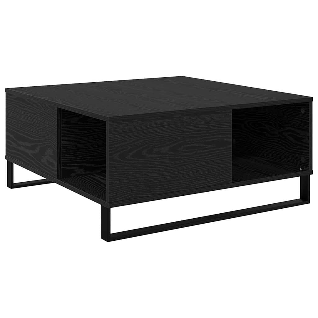Coffee Table Black Oak 80 x 80 x 36.5 cm Engineered Wood