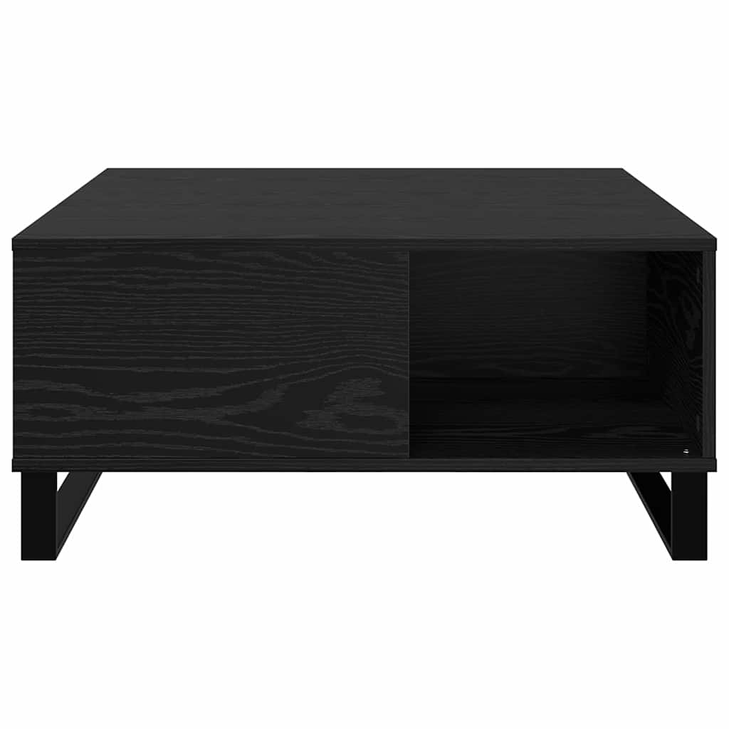 Coffee Table Black Oak 80 x 80 x 36.5 cm Engineered Wood