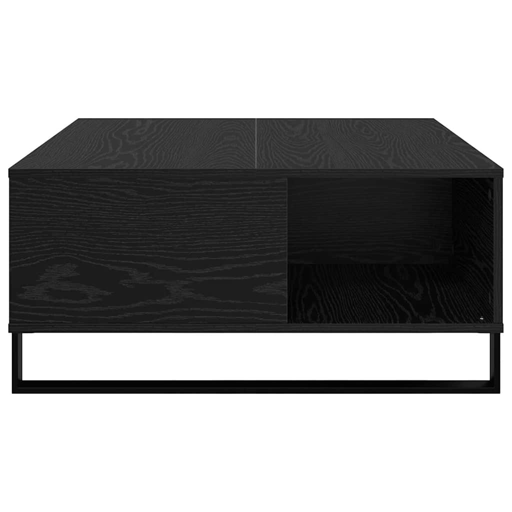 Coffee Table Black Oak 80 x 80 x 36.5 cm Engineered Wood