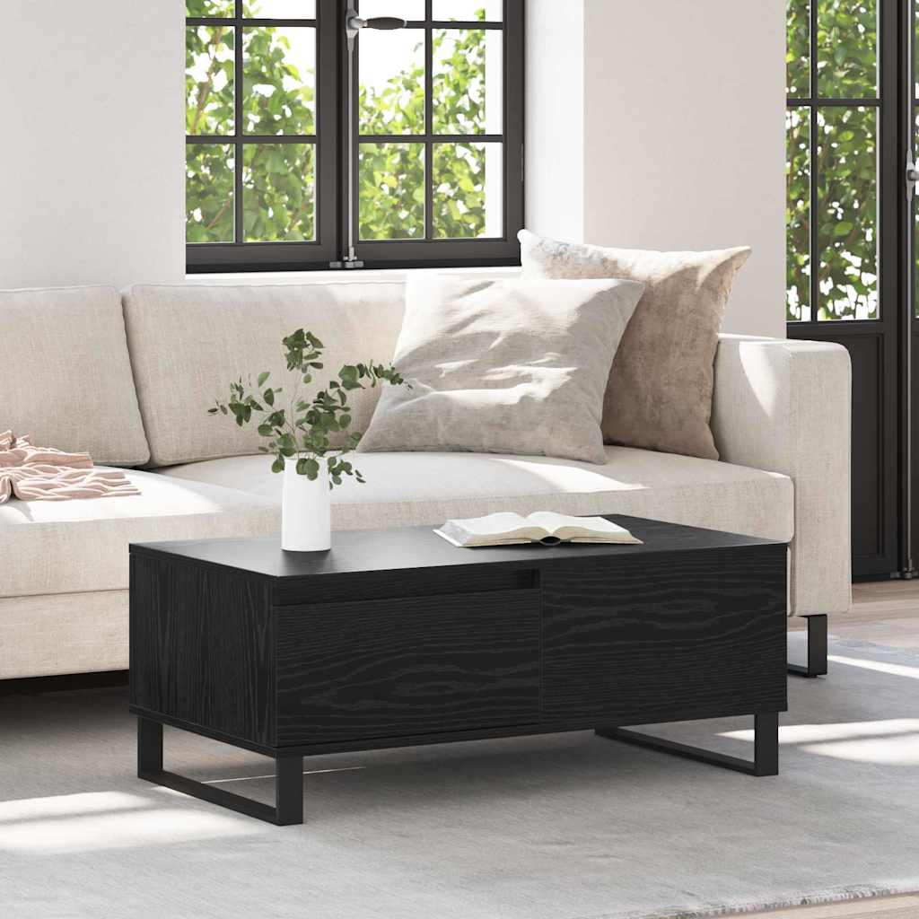 Coffee Table Black Oak 90 x 50 x 36.5 cm Engineered Wood