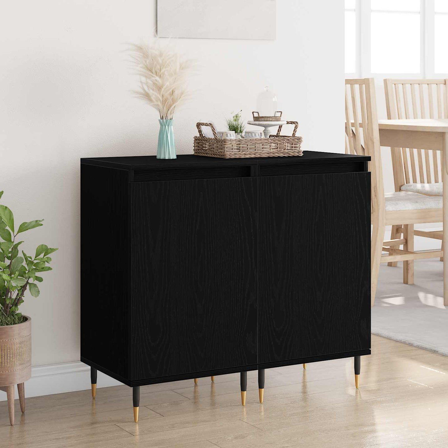 Sideboard 2 pcs Black Oak 40 x 35 x 70 cm