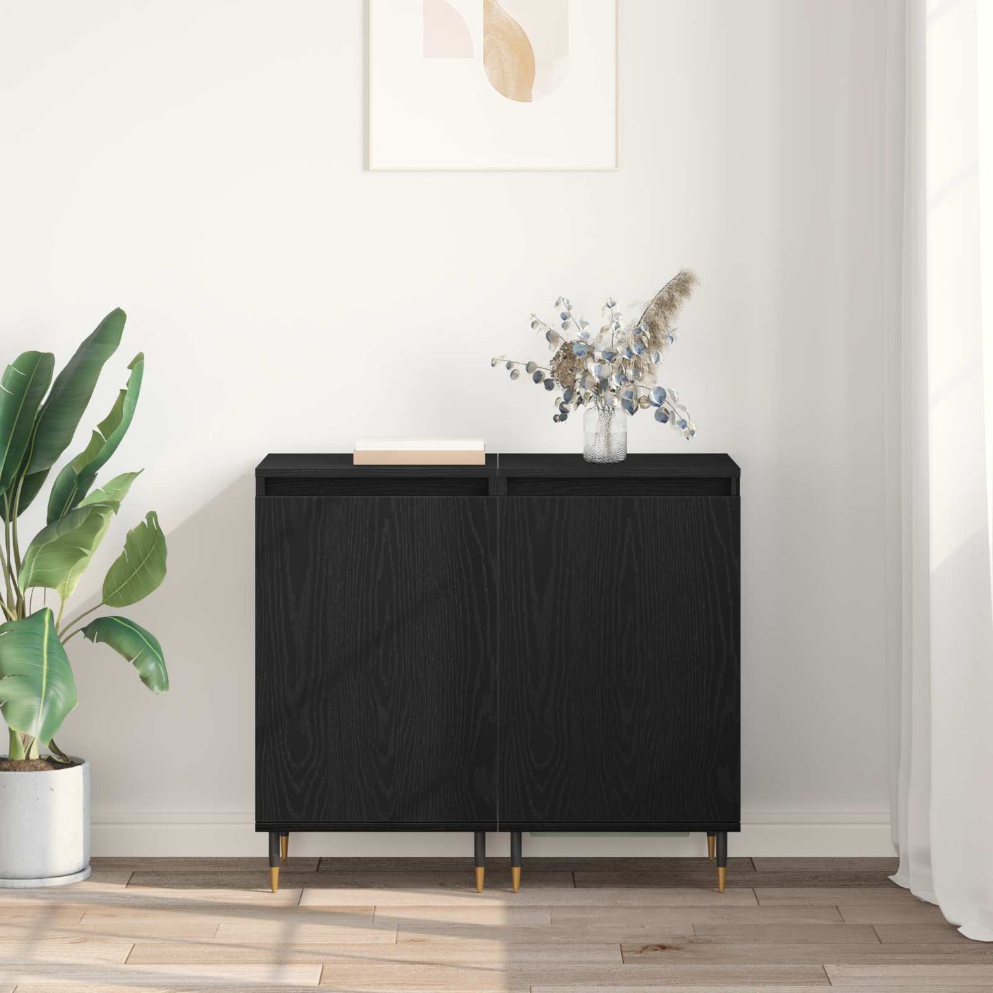 Sideboard 2 pcs Black Oak 40 x 35 x 70 cm