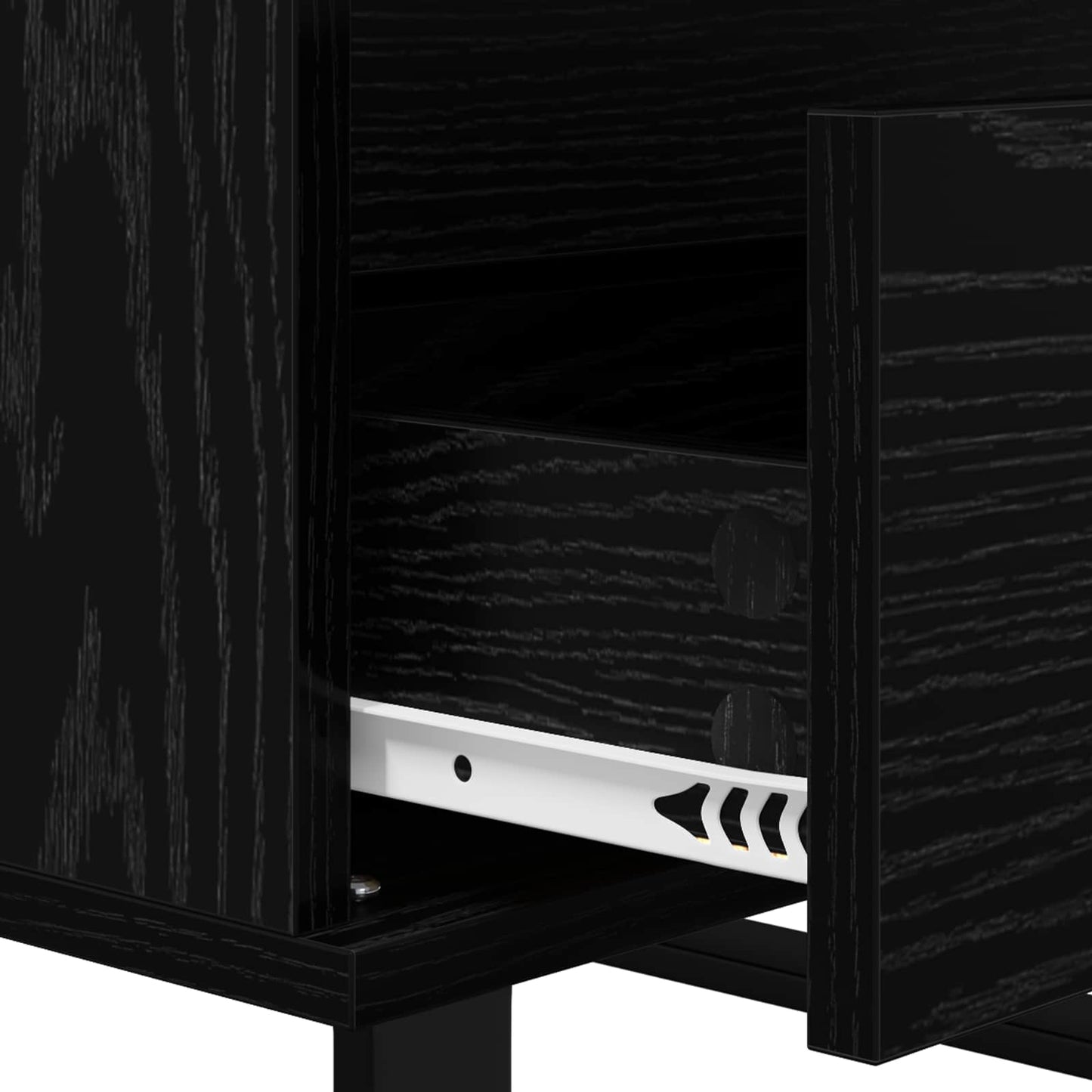 Sideboard with Drawer Black oak Engineered wood