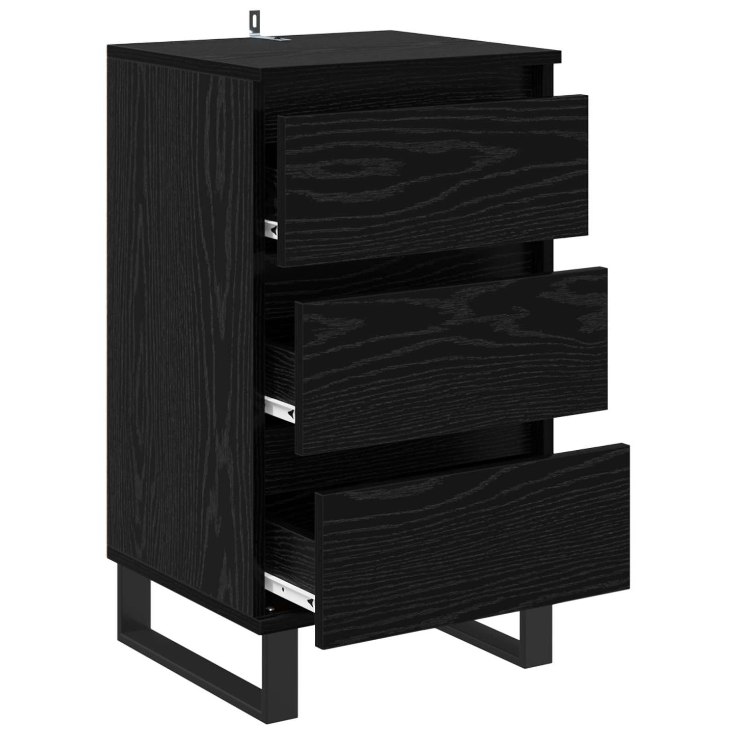 Sideboard with Drawer Black oak Engineered wood