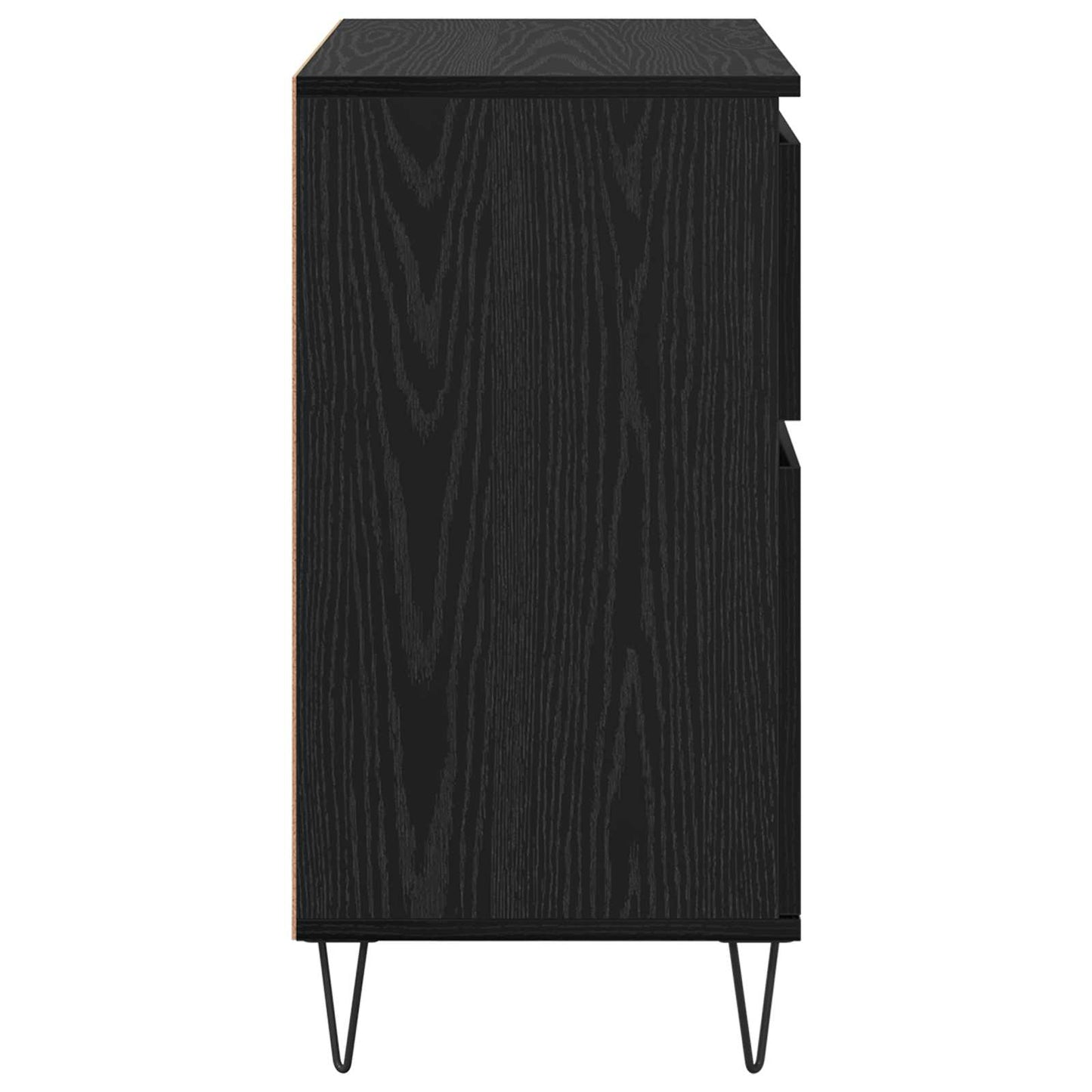 Sideboard Black Oak 60 x 35 x 70 cm Engineered Wood and Iron