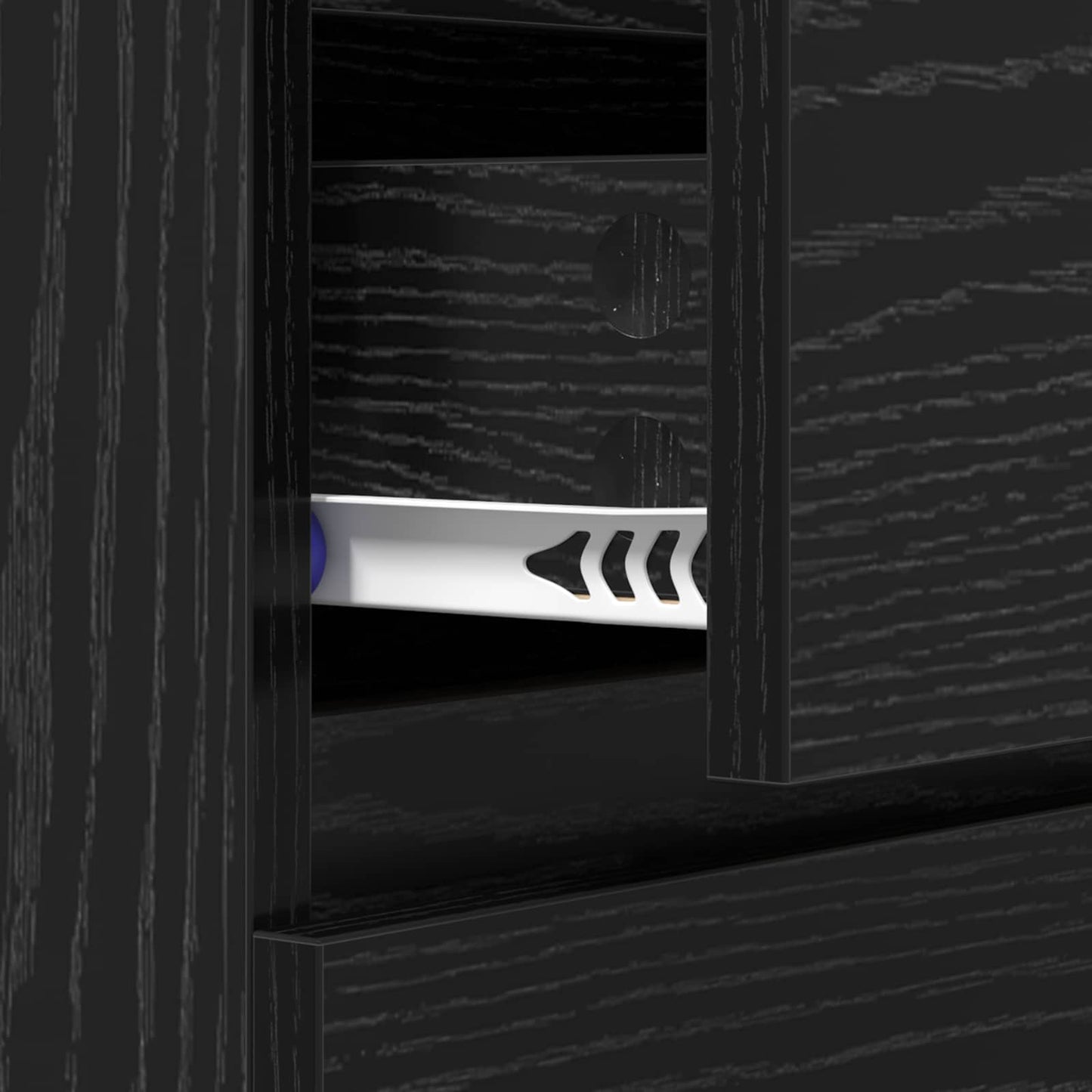Sideboard Black Oak 60 x 35 x 70 cm Engineered Wood and Iron