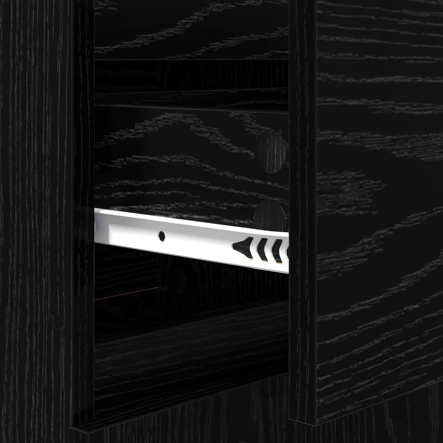 Sideboard with Drawer Black oak 35 x 40 x 70 cm Engineered wood