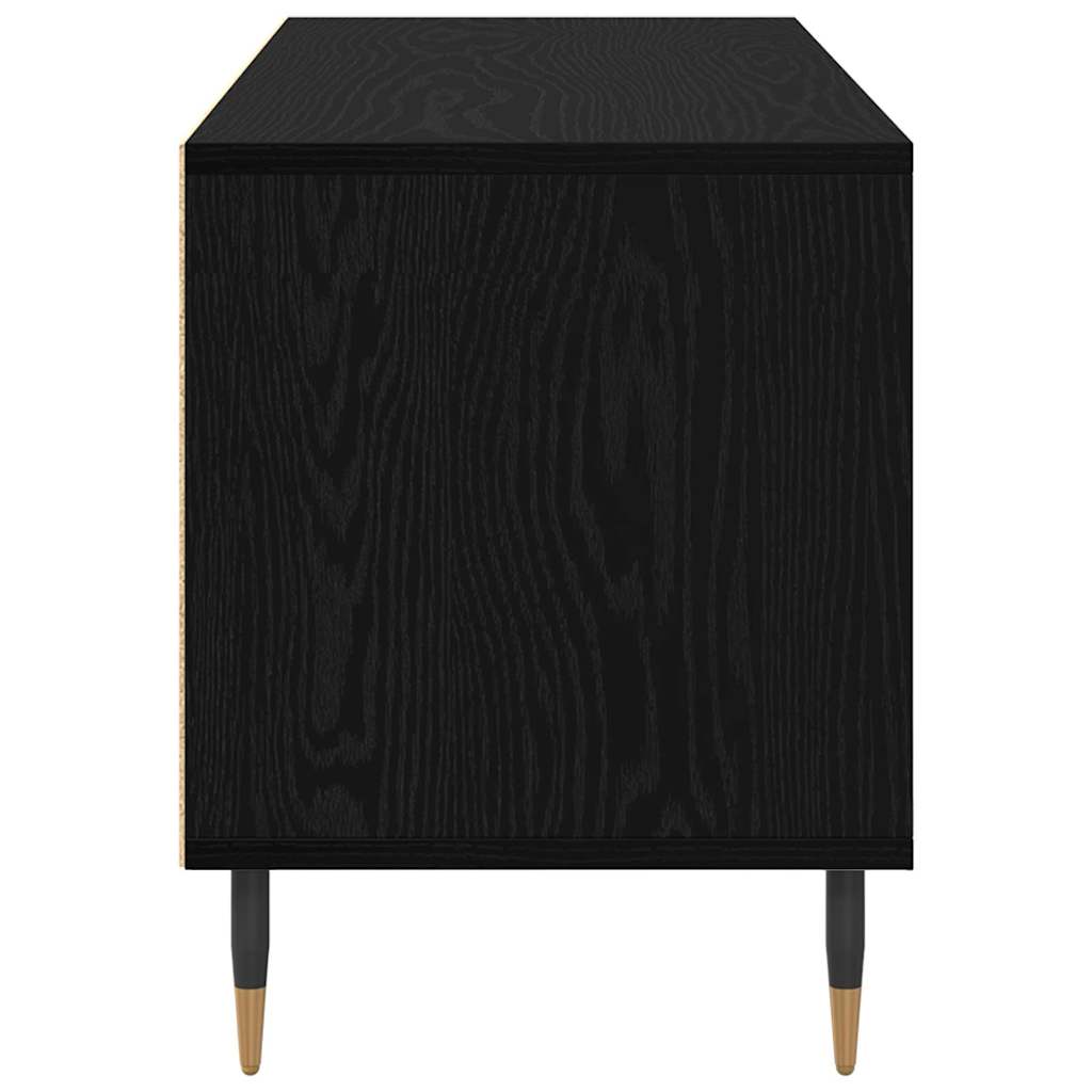 TV Cabinet with Drawer Black Oak 100 x 34.5 x 44.5 cm