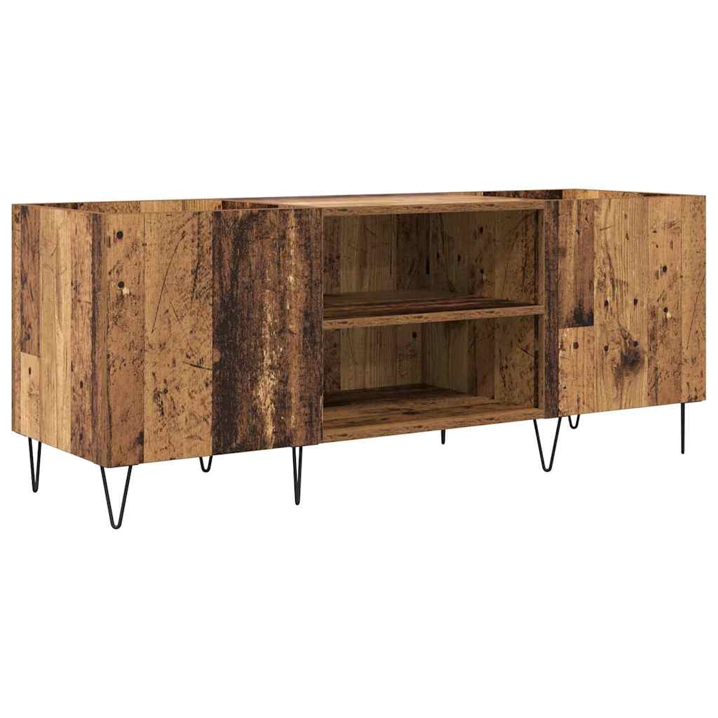Record Cabinet with Shelf with Door Old Wood 121 x 38 x 48 cm