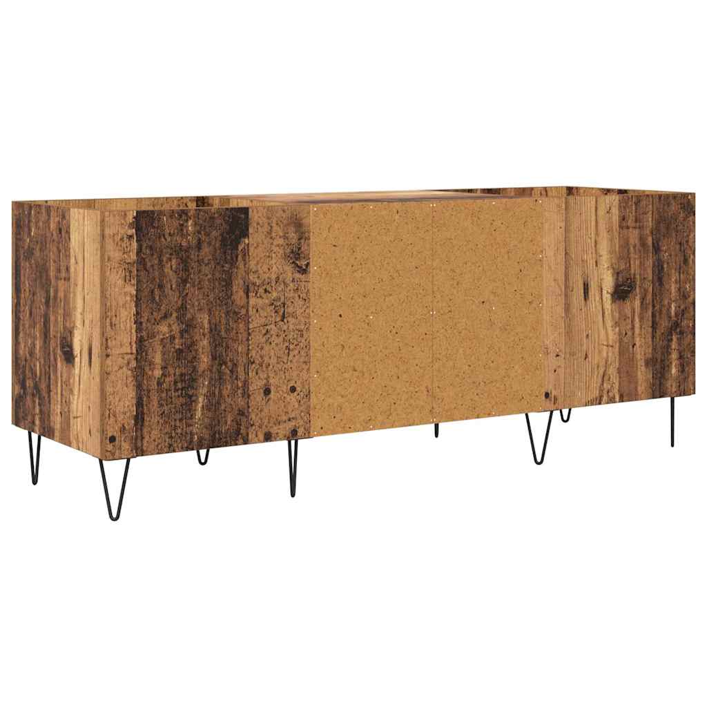 Record Cabinet with Shelf with Door Old Wood 121 x 38 x 48 cm