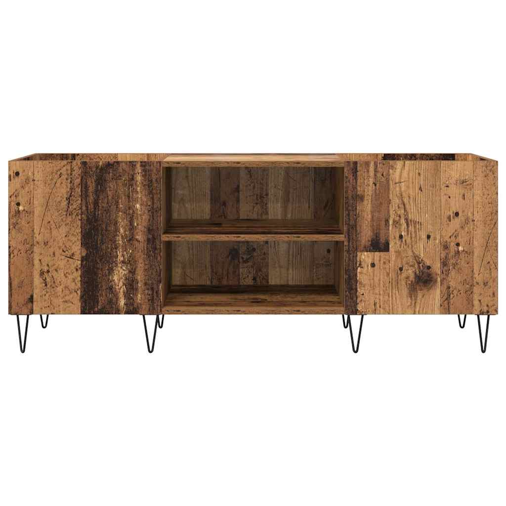 Record Cabinet with Shelf with Door Old Wood 121 x 38 x 48 cm