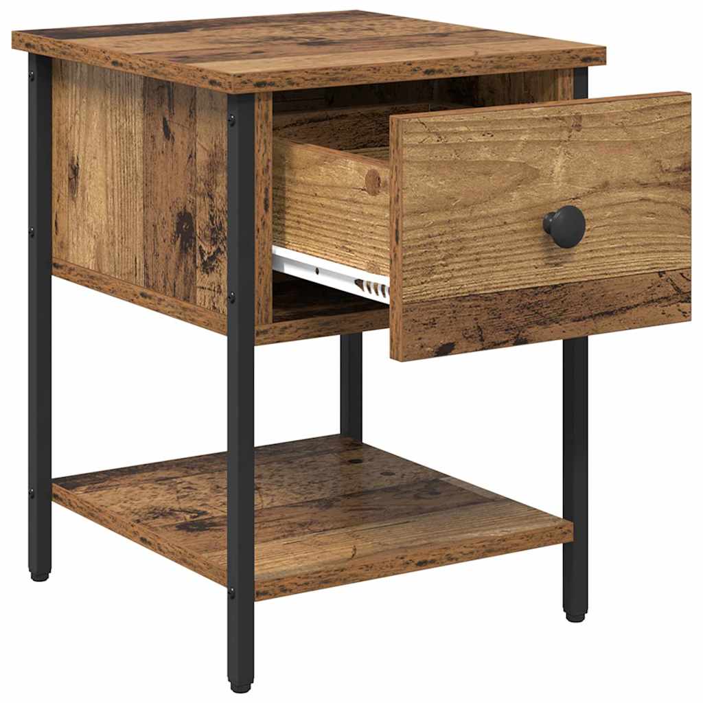 Bedside Table 2 pcs Old Wood 34 x 35.5 x 45 cm Engineered Wood