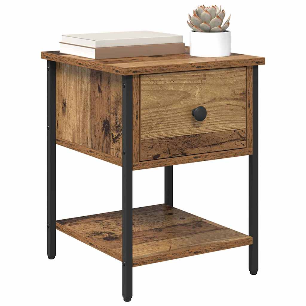 Bedside Table 2 pcs Old Wood 34 x 35.5 x 45 cm Engineered Wood