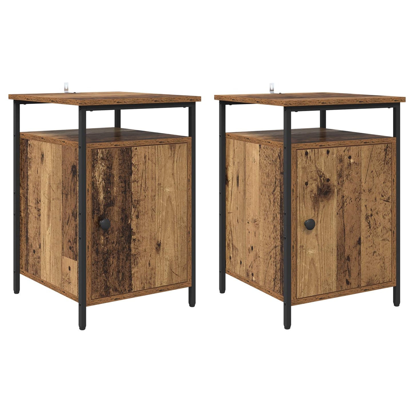 Bedside Cabinet 2 pcs Old Wood 40 x 42 x 60cm Engineered Wood