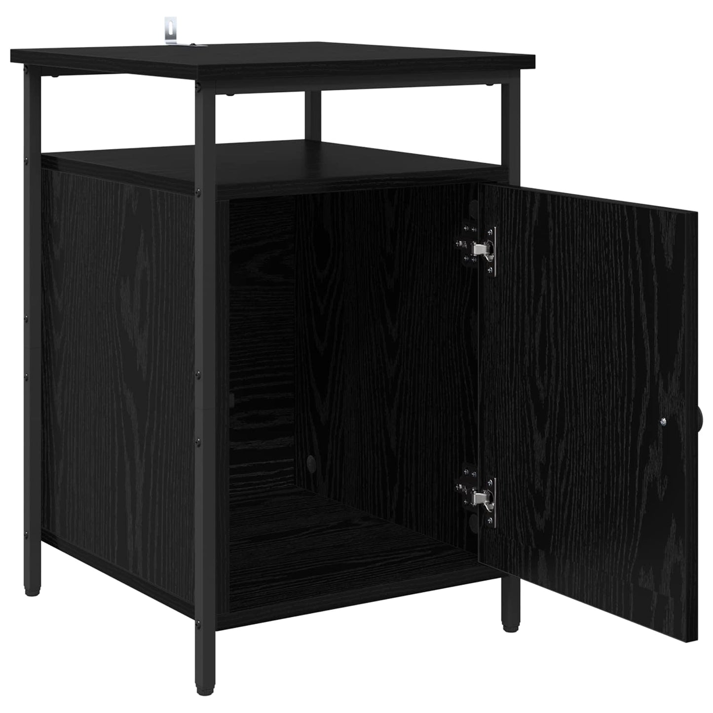 Bedside Cabinet Black Oak 40 x 42 x 60cm Engineered Wood