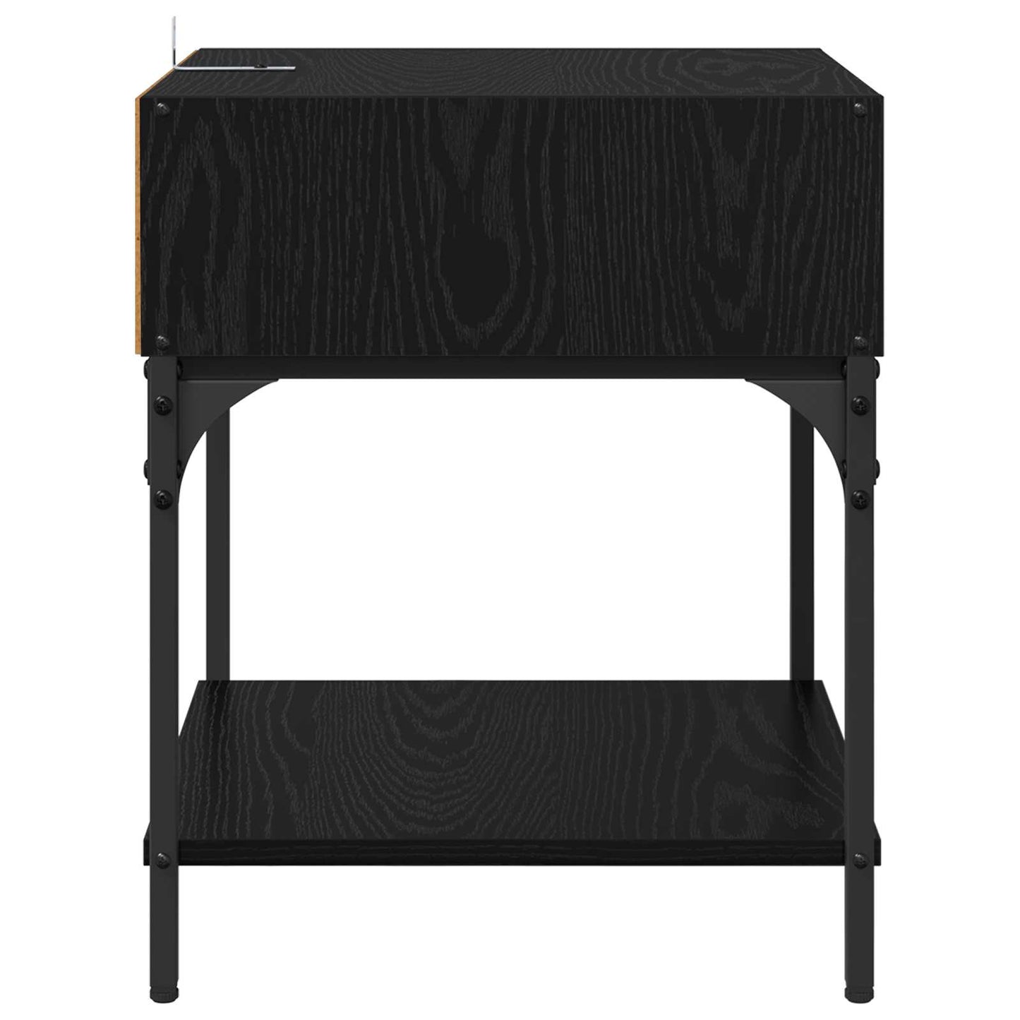 Bedside Table 2 pcs Black Oak 40 x 40 x 50 cm Engineered Wood