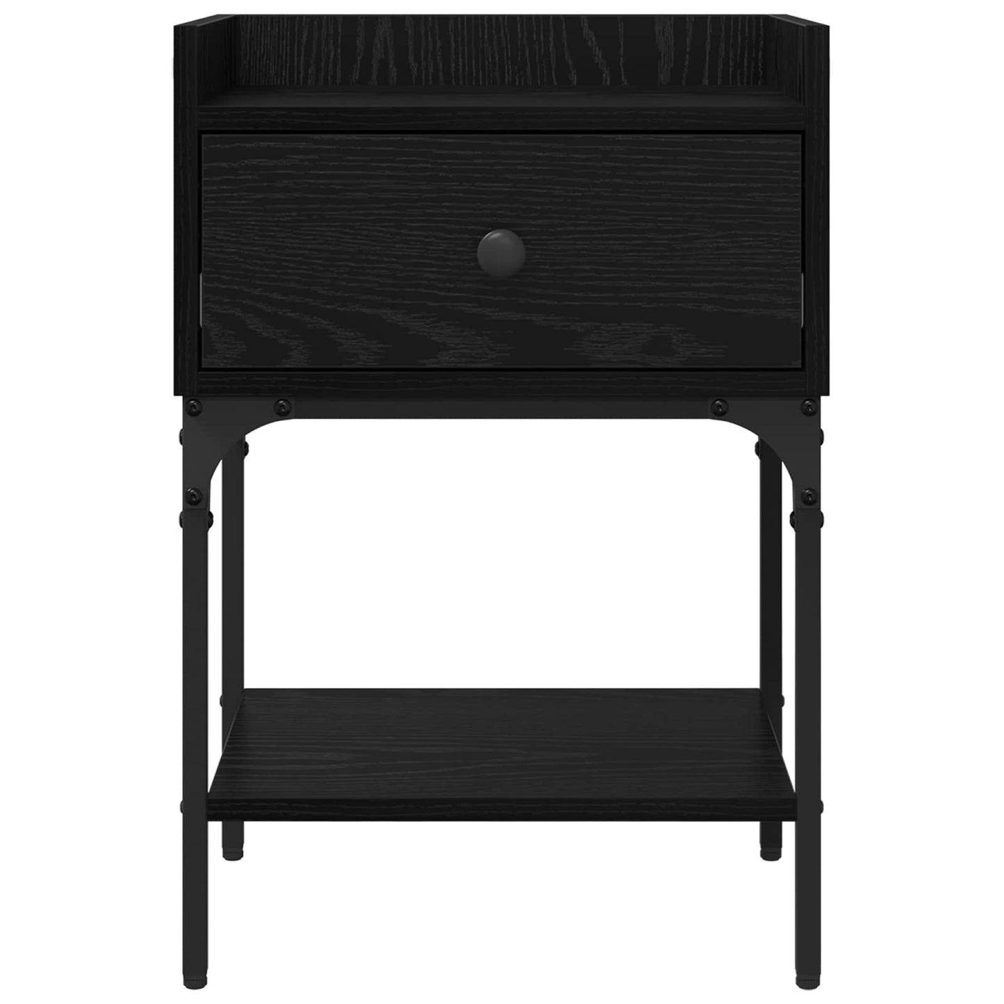 Bedside Table 2 pcs Black Oak 40 x 29 x 60 cm Engineered Wood