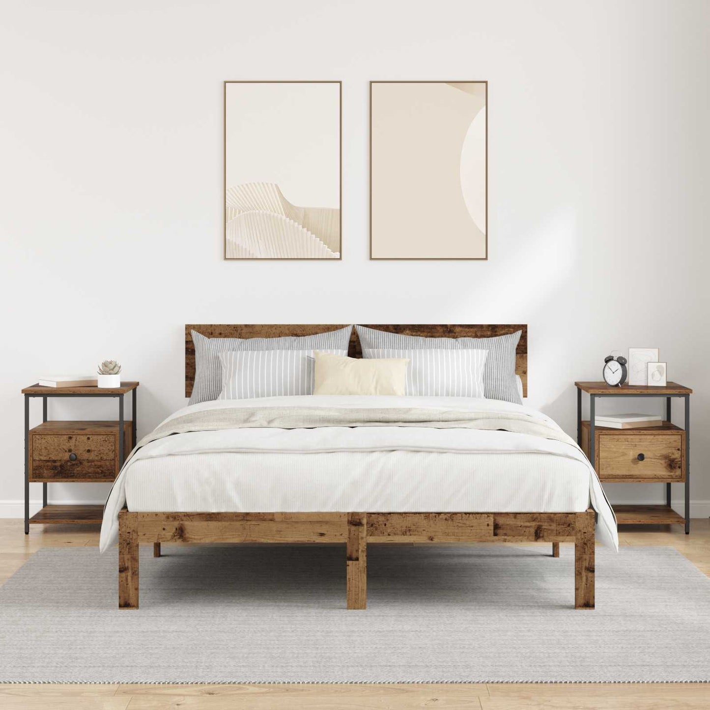 Bedside Cabinet 2 pcs Old Wood 40 x 42 x 56 cm Engineered Wood