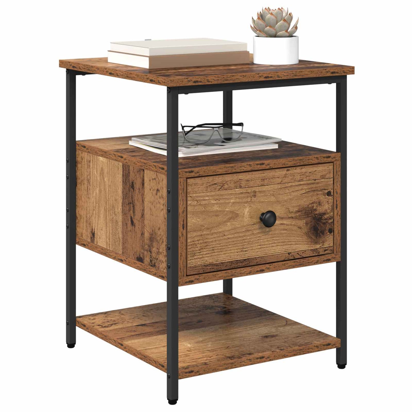 Bedside Cabinet 2 pcs Old Wood 40 x 42 x 56 cm Engineered Wood