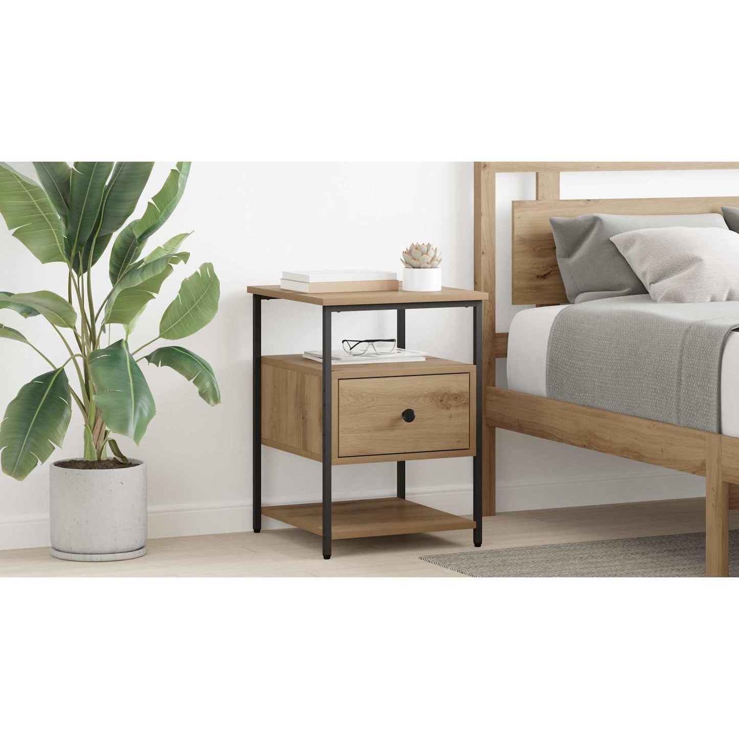 Bedside Cabinet Artisan Oak 40 x 42 x 56 cm Engineered Wood