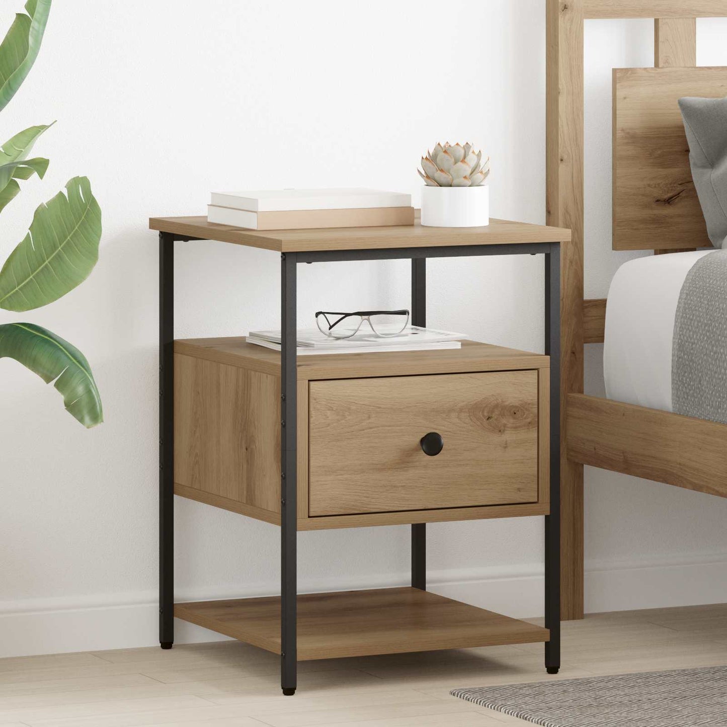 Bedside Cabinet Artisan Oak 40 x 42 x 56 cm Engineered Wood