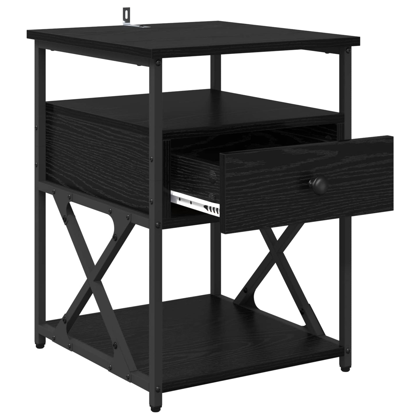 Bedside Cabinet 2 pcs Black Oak 40 x 42 x 55 cm Engineered Wood