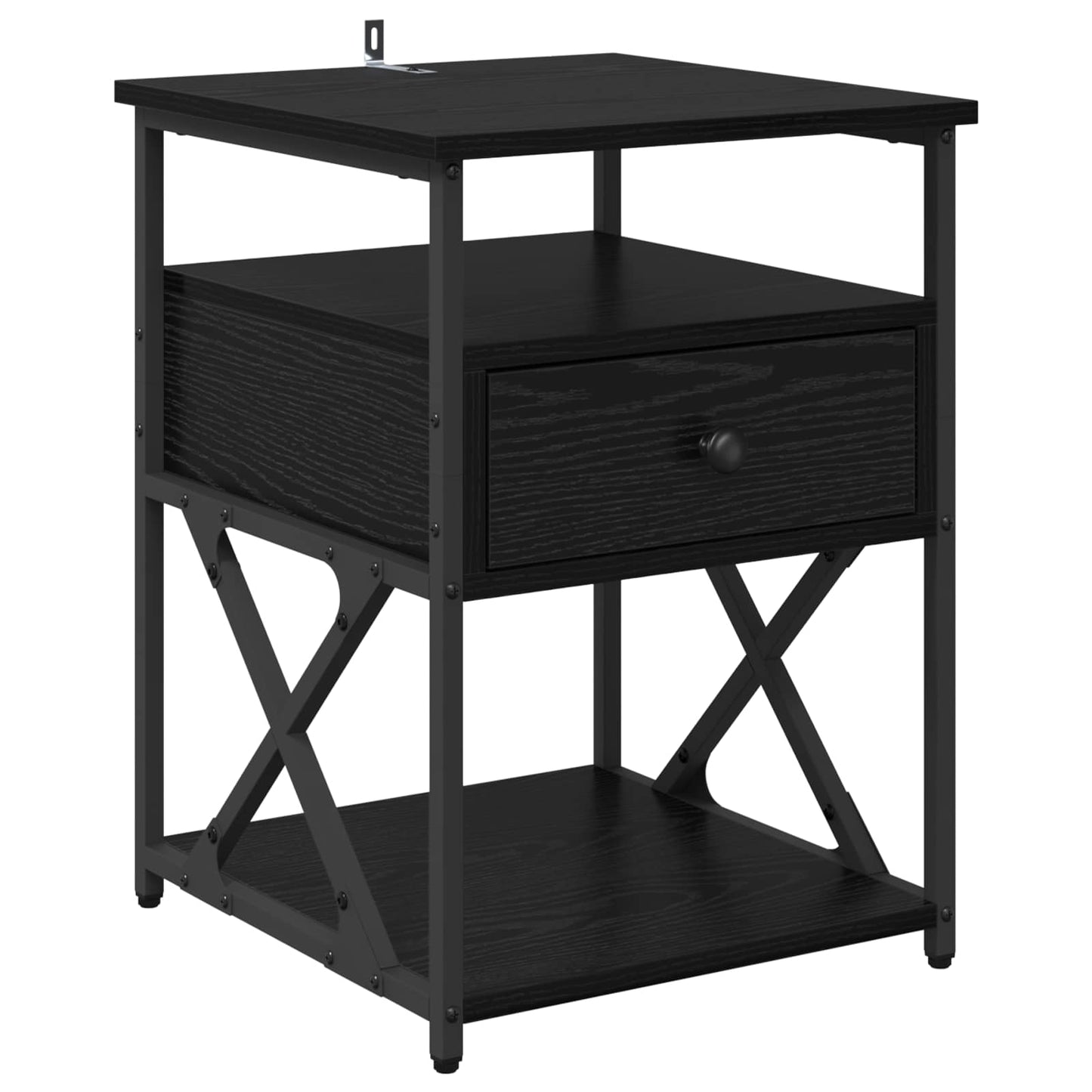 Bedside Cabinet 2 pcs Black Oak 40 x 42 x 55 cm Engineered Wood