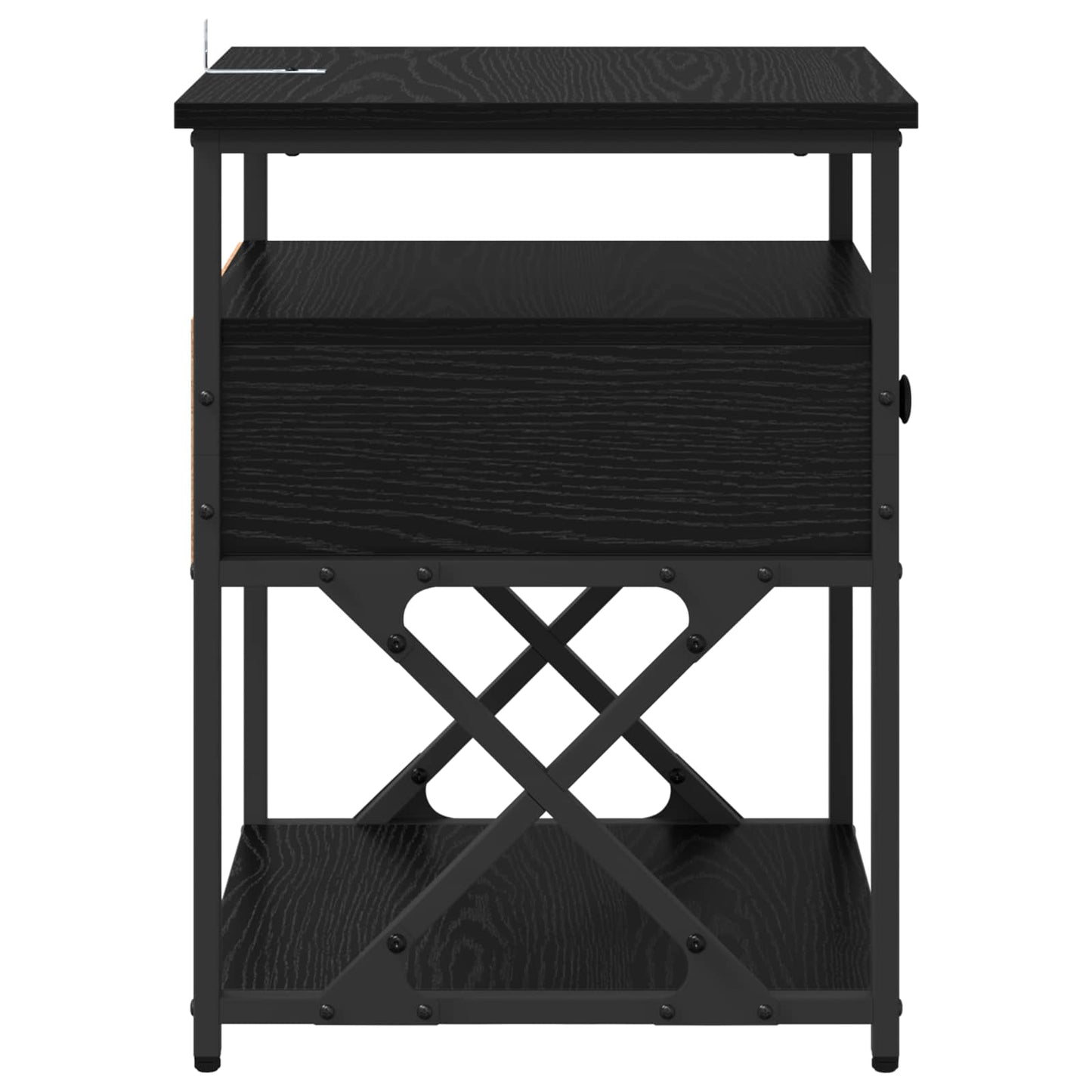 Bedside Cabinet 2 pcs Black Oak 40 x 42 x 55 cm Engineered Wood
