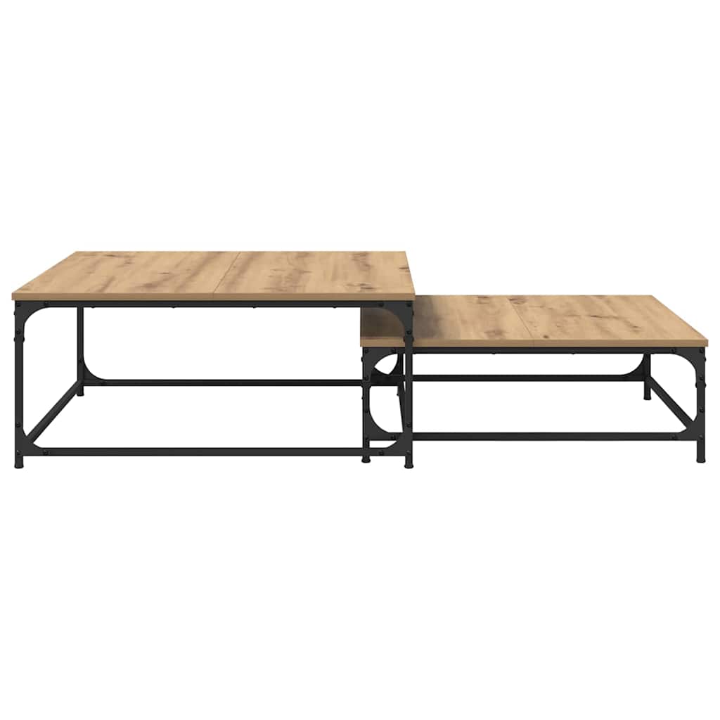 Coffee Table 2 pcs Artisan Oak 80 x 80 x 35 cm Engineered Wood