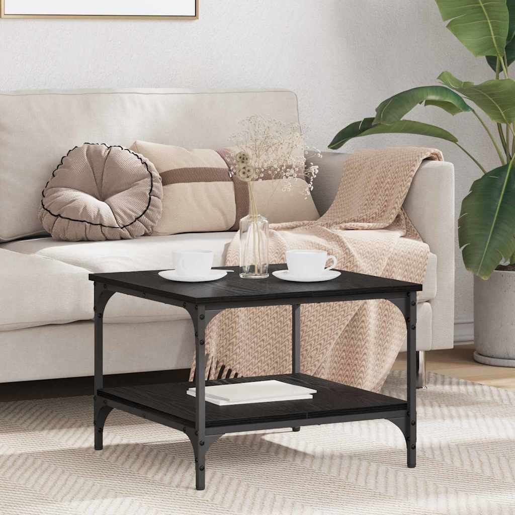 Coffee Table Black Oak 55 x 55 x 40 cm Engineered Wood