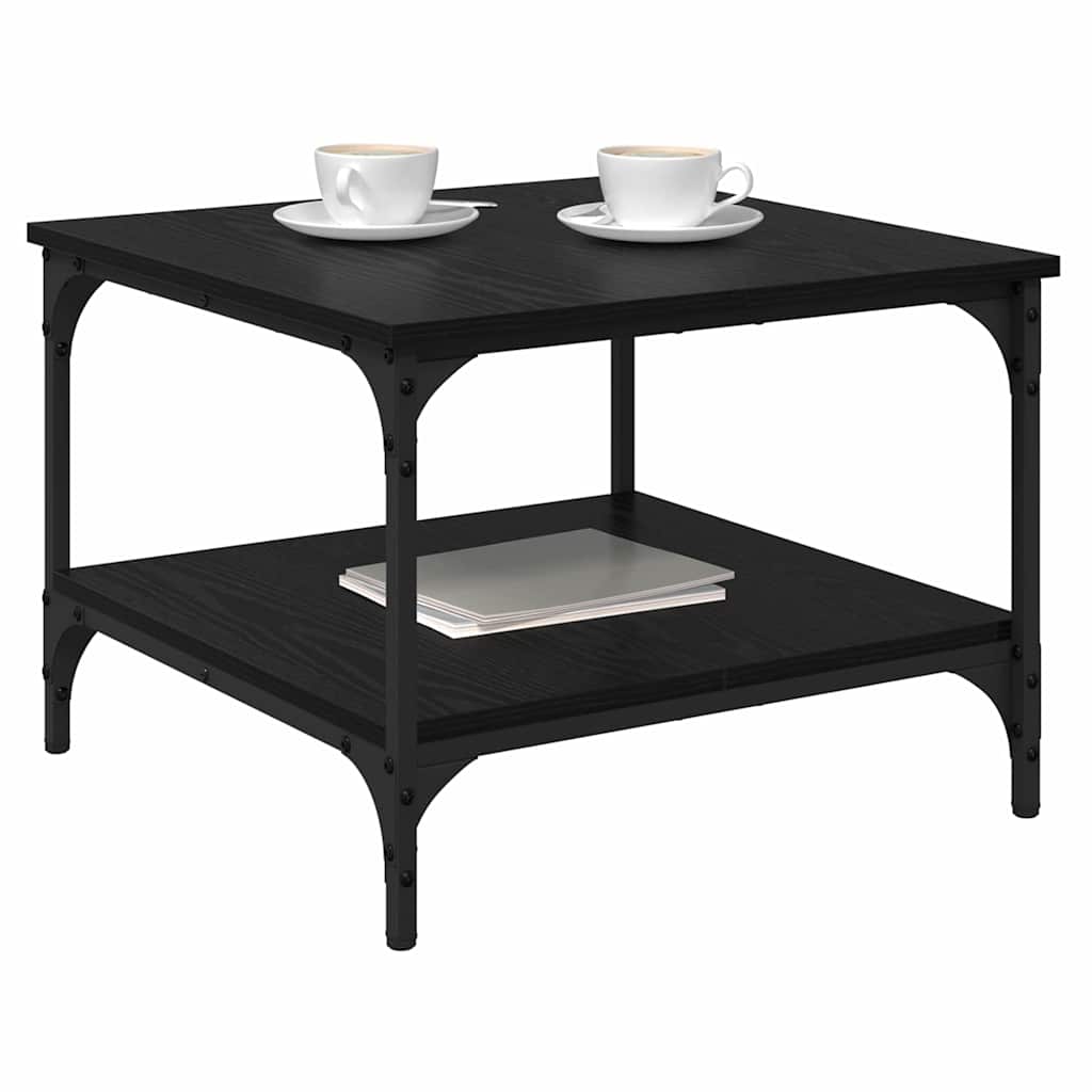 Coffee Table Black Oak 55 x 55 x 40 cm Engineered Wood