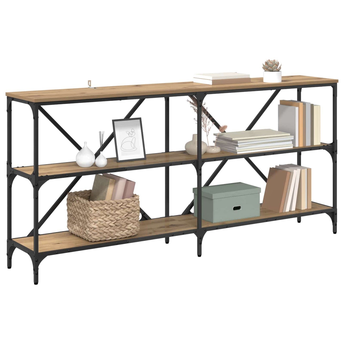 Console Table Artisan Oak 160 x 30 x 75 cm Engineered Wood