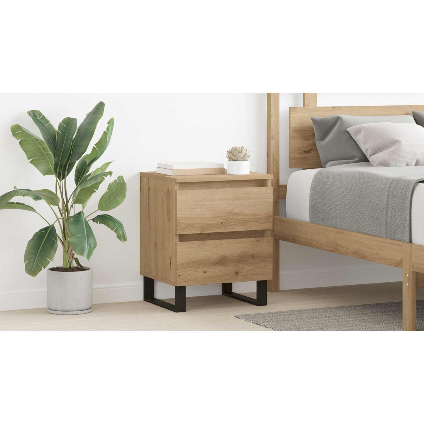 Bedside Cabinet Artisan Oak 40 x 35 x 50 cm Engineered Wood