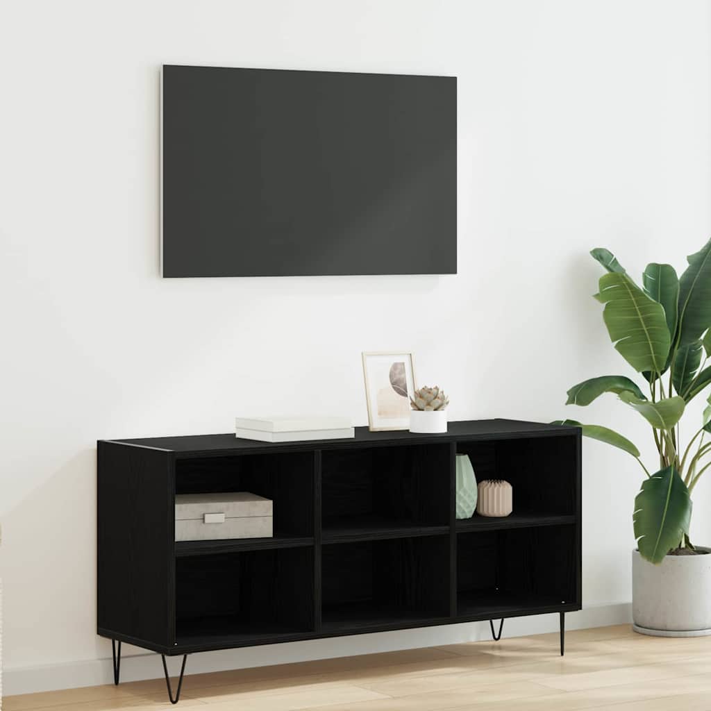 TV Cabinet 103.5 x 30 x 50 cm Black Oak Engineered Wood