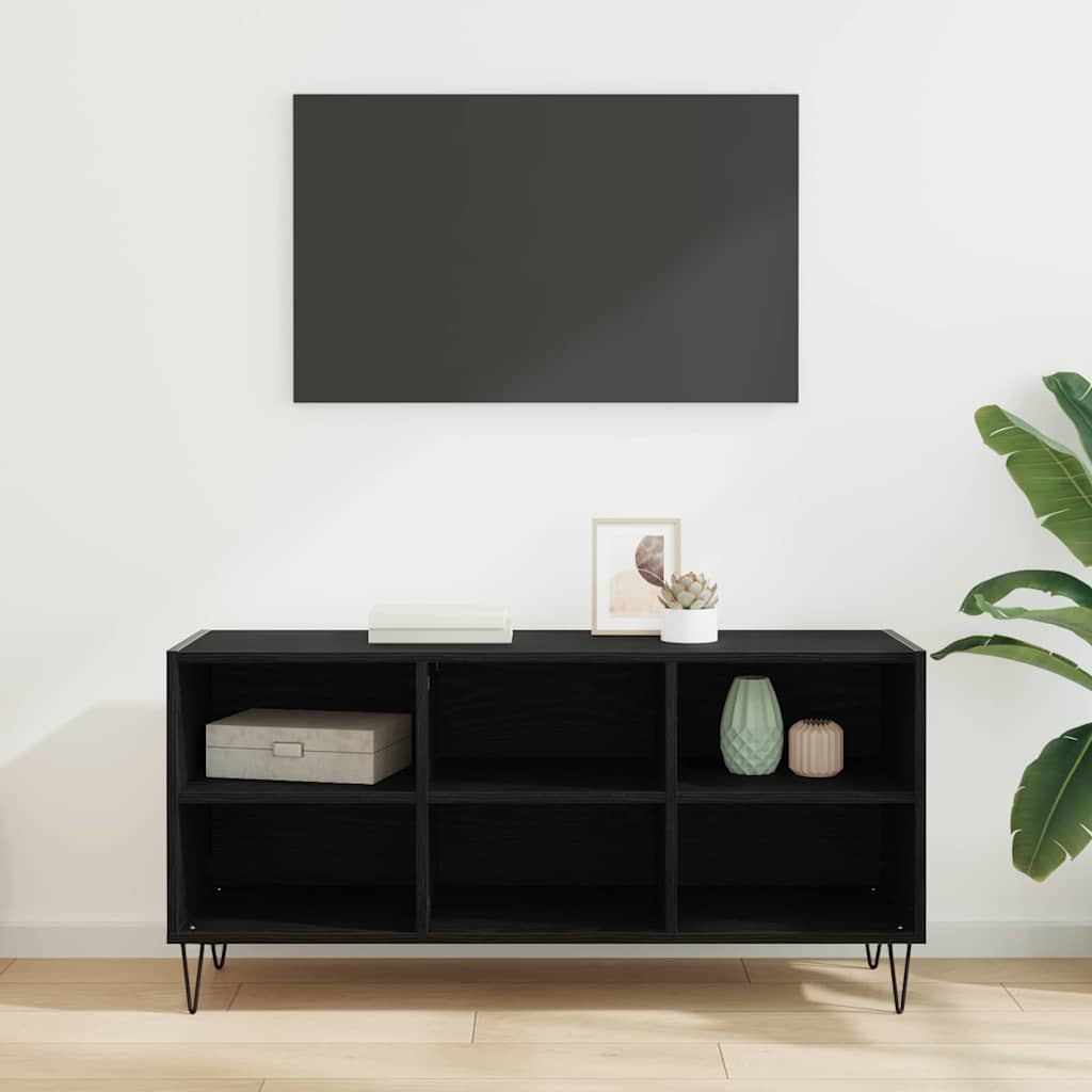 TV Cabinet 103.5 x 30 x 50 cm Black Oak Engineered Wood
