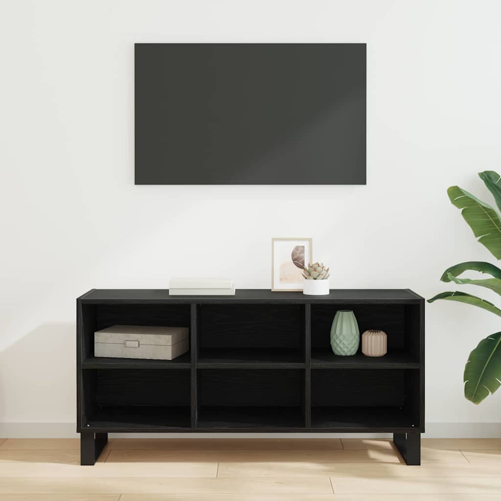 TV Cabinet Black Oak 103.5 x 30 x 50 cm Engineered Wood