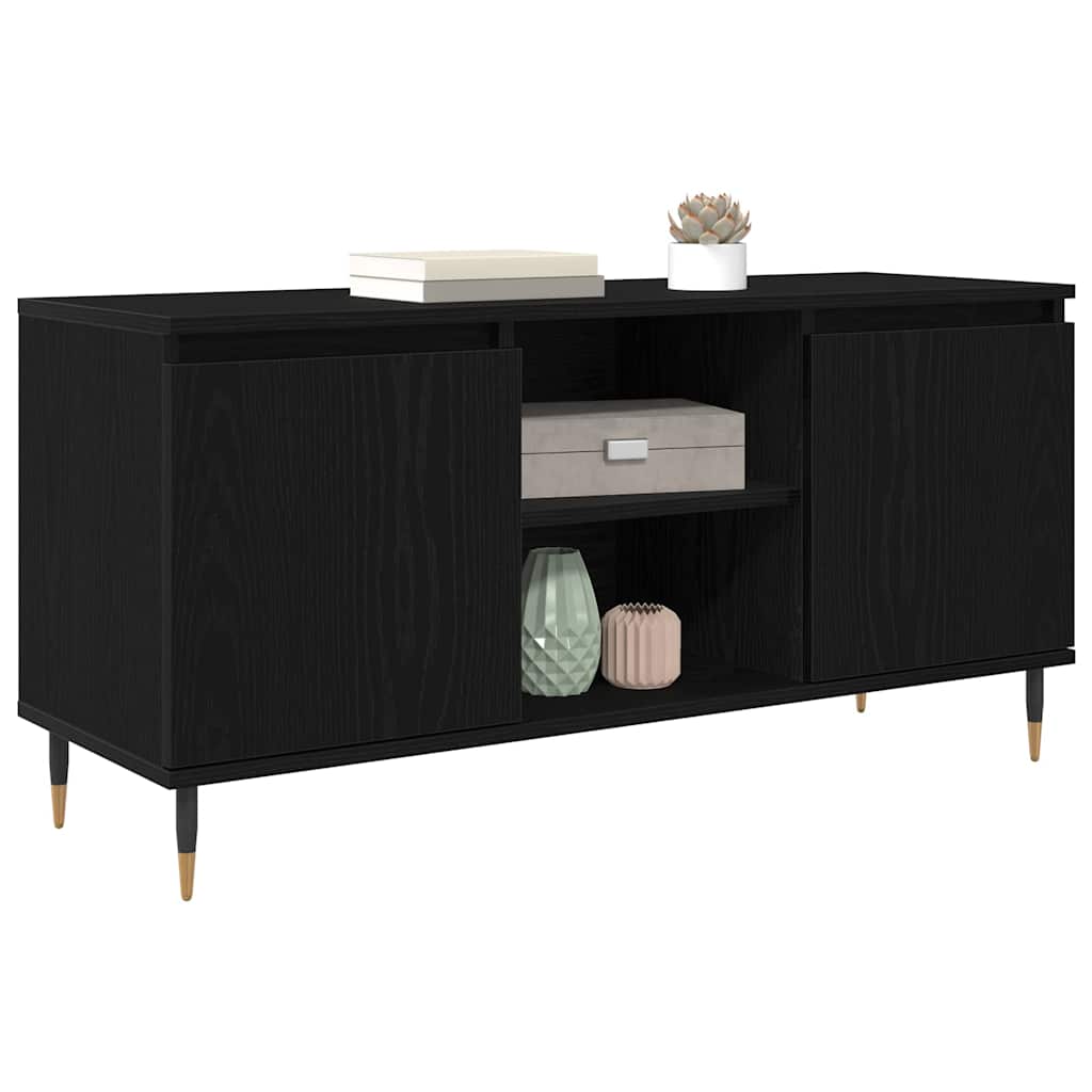 TV Cabinet Black Oak 104 x 35 x 50 cm Engineered Wood