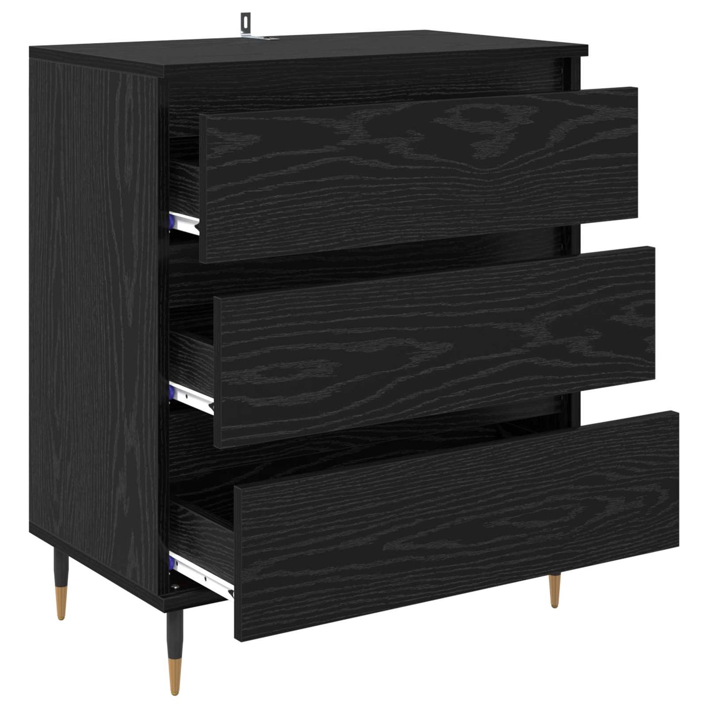 Sideboard with Drawer Black Oak 60 x 35 x 70 cm Engineered Wood