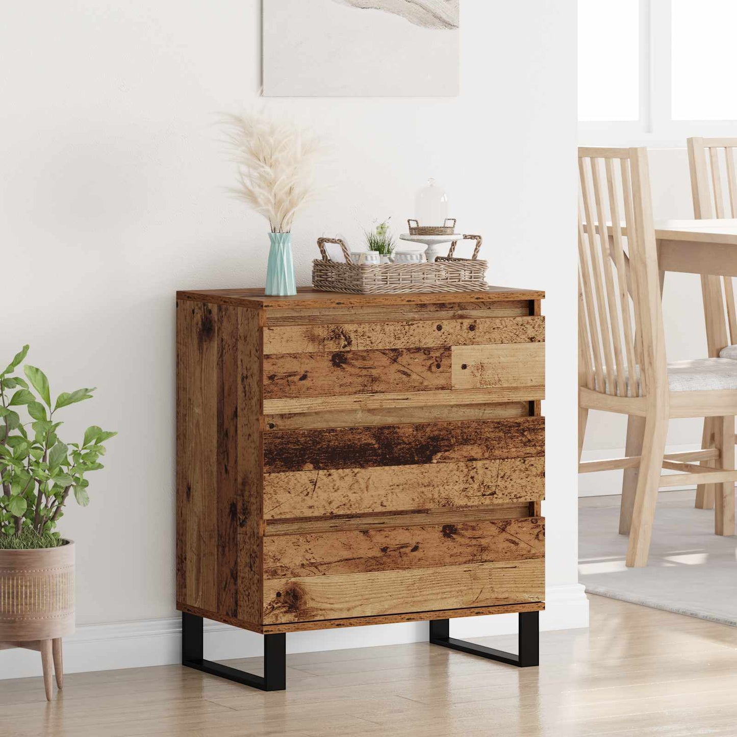 Sideboard with Drawer Old Wood 60 x 35 x 70 cm Engineered Wood