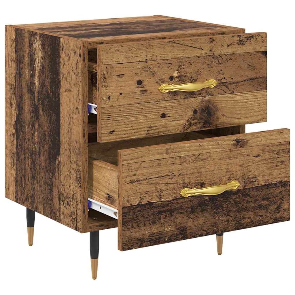 Bedside Cabinet with Drawer 2 pcs Old Wood 40 x 35 x 47.5 cm