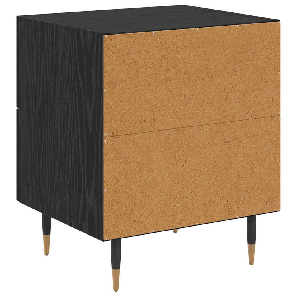 Bedside Cabinet Black Oak 40 x 35 x 47.5 cm Engineered Wood